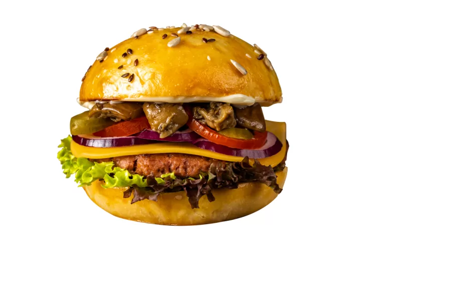Vegan cu gust cu cartofi pai și sos — Burgeri, Artisan 19 Alba Iulia