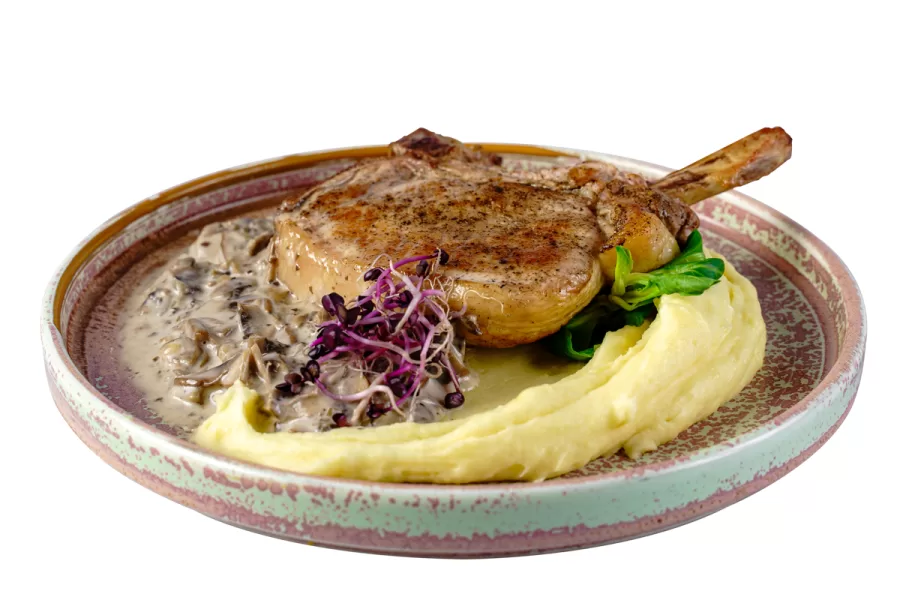 Tomahawk de porc cu piure de cartofi și sos de ciuperci — Fel principal, Artisan 19 Alba Iulia